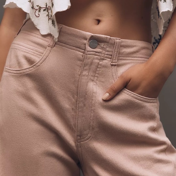 Anthropologie Pilcro The Adi Linen Blend Crop Mid-Rise Flare Pants - Picture 4 of 4